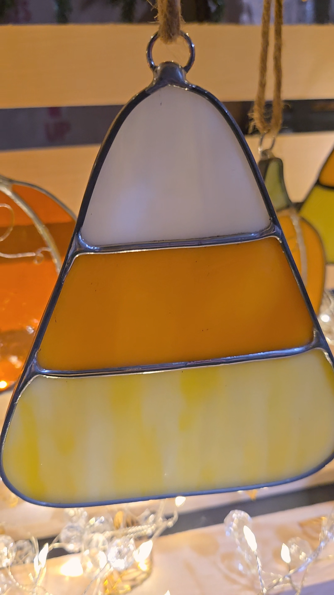 Woodland Candy Corn | Stained Glass Window Hanger
