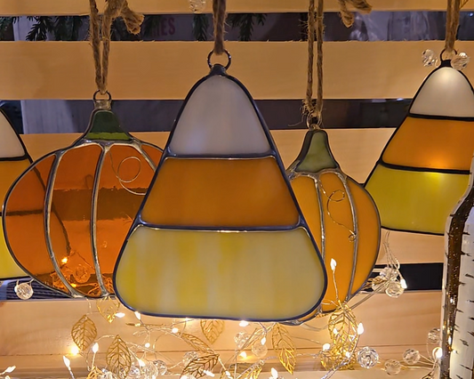 Woodland Candy Corn | Stained Glass Window Hanger