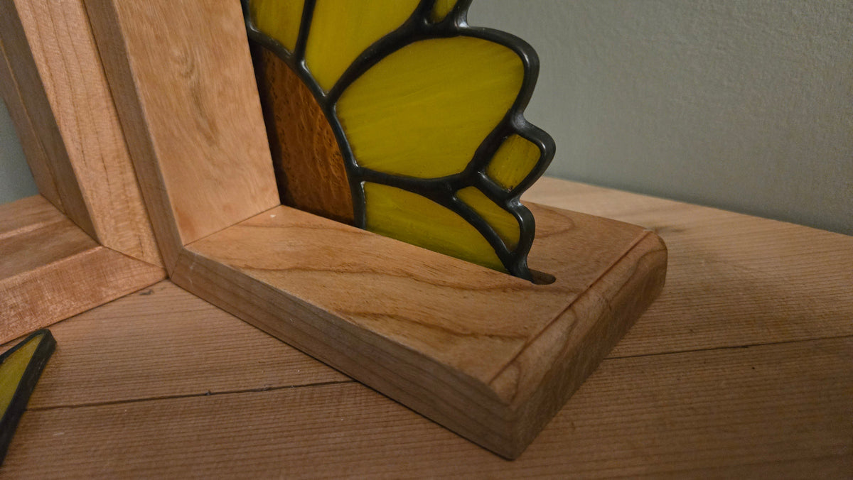 Golden Fields | Stained Glass Sunflower Bookends