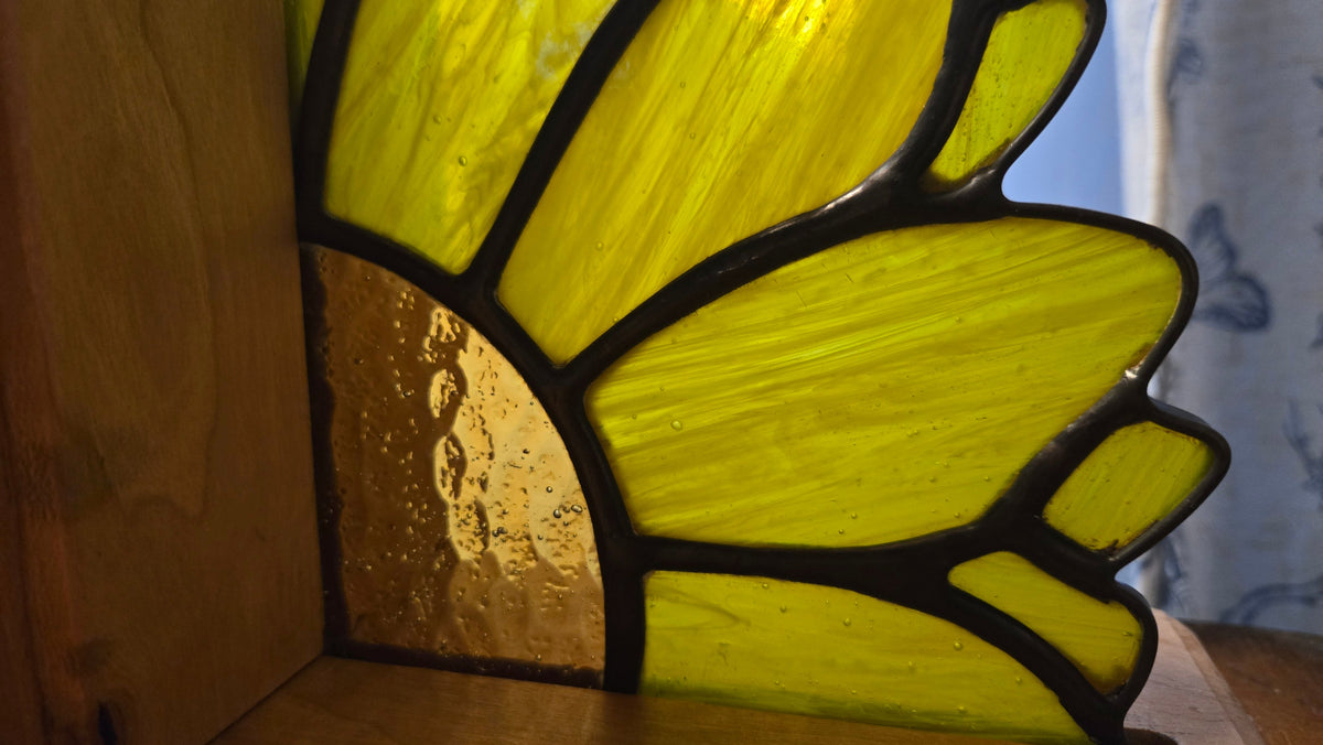 Golden Fields | Stained Glass Sunflower Bookends